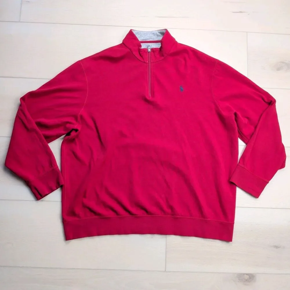 Polo Ralph Lauren Sweater Mens 2XL Pullover 1/4 Zip Performance‎ Golf Preppy